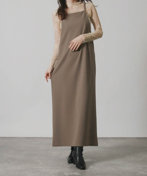 Social GIRL（ソーシャルガール）の「キャミソールロングワンピース（ワンピース・レディース・モカ/ブラック/カーキ・L/M/S）」の2枚目の写真