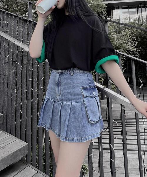 Figments(フィグメンツ)の「RVスリーブ刺繍ロゴT(Tシャツ/カットソー・レディース・グレー/オフホワイト/グリーン・SMALL/MEDIUM)」の5枚目の写真