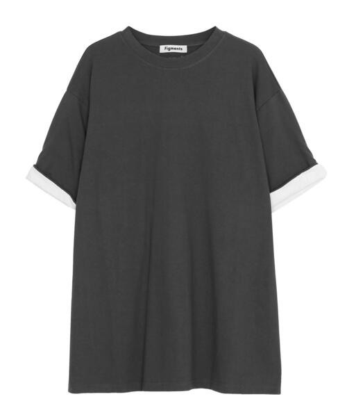 Figments(フィグメンツ)の「RVスリーブ刺繍ロゴT(Tシャツ/カットソー・レディース・グレー/オフホワイト/グリーン・SMALL/MEDIUM)」の9枚目の写真