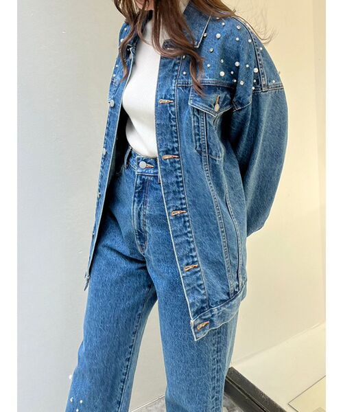 CALNAMUR（カルナムール）の「ビジューストレートデニムパンツ（デニムパンツ・レディース・ブルー・SMALL/MEDIUM）」の11枚目の写真