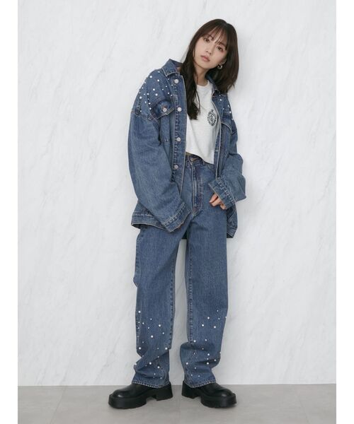 CALNAMUR（カルナムール）の「ビジューストレートデニムパンツ（デニムパンツ・レディース・ブルー・SMALL/MEDIUM）」の9枚目の写真