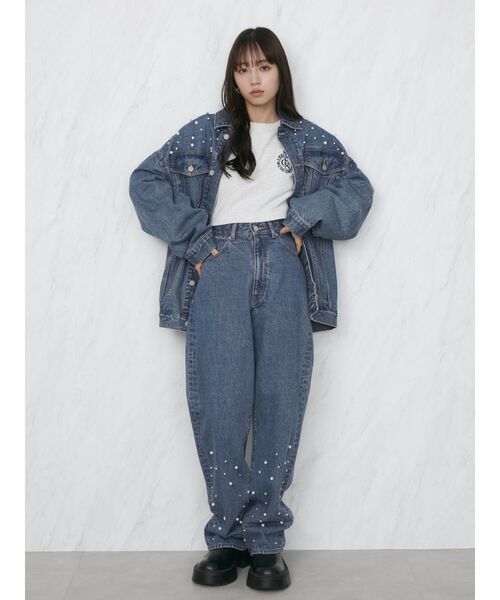 CALNAMUR（カルナムール）の「ビジューストレートデニムパンツ（デニムパンツ・レディース・ブルー・SMALL/MEDIUM）」の22枚目の写真