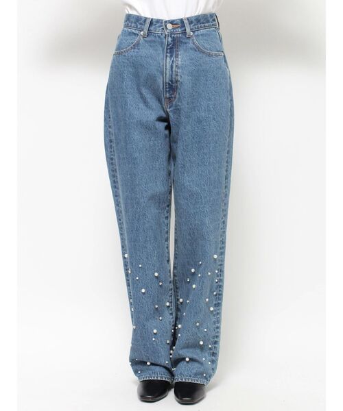 CALNAMUR（カルナムール）の「ビジューストレートデニムパンツ（デニムパンツ・レディース・ブルー・SMALL/MEDIUM）」の3枚目の写真