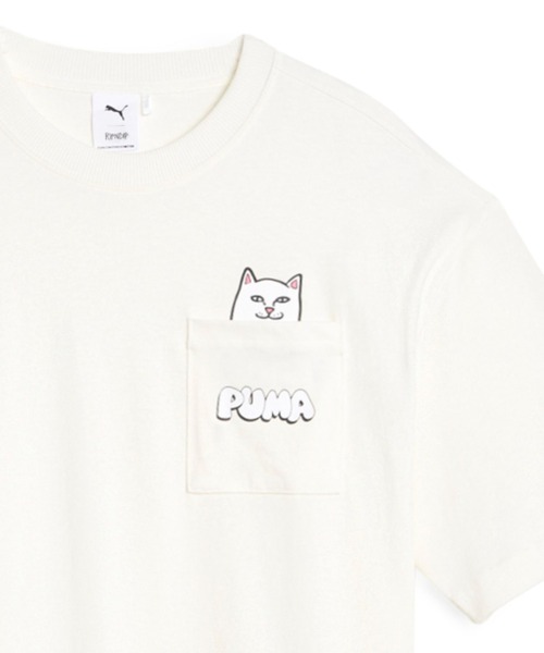 PUMA(プーマ)の「【PUMA×RIPNDIP/プーマ×リップンディップ】 コラボ 半袖 ポケットTEE ワンポイント オーバーサイズ 622195(Tシャツ/カットソー・メンズ・ブラック/ホワイト・S/XL/M/L)」の6枚目の写真