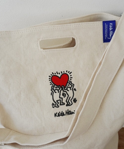 Keith Haring（キース・ヘリング）の「【 Keith Haring / キースヘリング 】 刺繍 キャンバス ショルダー バッグ（トートバッグ・レディース・ホワイト系その他/ブラック/ブラック系その他/ホワイト・FREE）」の13枚目の写真