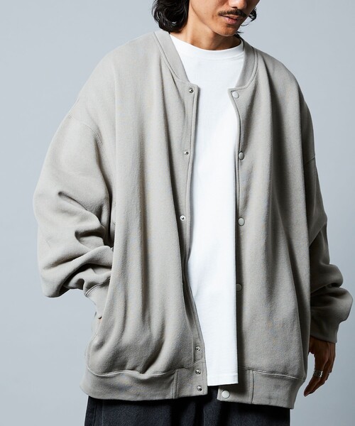 FREAK'S STORE(フリークスストア)の「限定展開 ビッグシルエット スウェット スナップカーディガン/裏起毛(カーディガン/ボレロ・メンズ・オリーブ/ブラック/グレイッシュベージュ/ネイビー/アッシュグレー・MEDIUM/X-LARGE/LARGE/SMALL)」の11枚目の写真