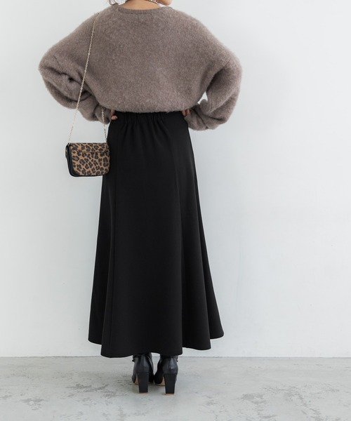 coca（coca）（コカ）の「裏起毛カットカルゼマーメイドスカート（スカート・レディース・ブラック/アイボリー・M/L）」の6枚目の写真