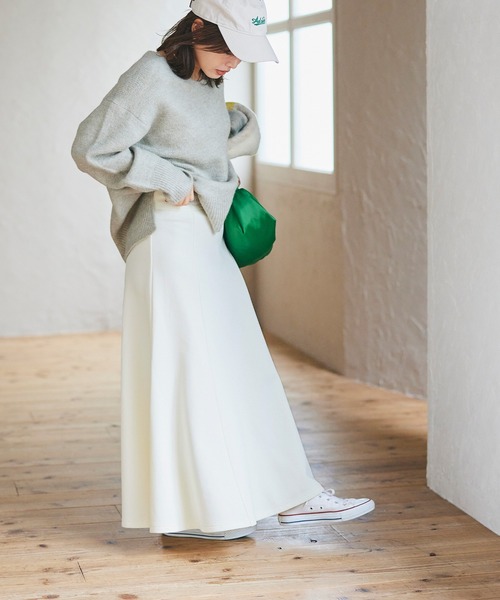 coca（coca）（コカ）の「裏起毛カットカルゼマーメイドスカート（スカート・レディース・ブラック/アイボリー・M/L）」の8枚目の写真