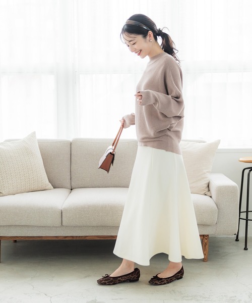 coca（coca）（コカ）の「裏起毛カットカルゼマーメイドスカート（スカート・レディース・ブラック/アイボリー・M/L）」の9枚目の写真