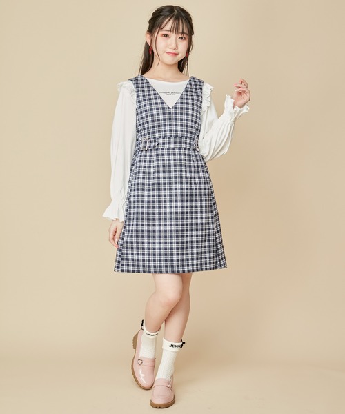 JENNI love（ジェニィラブ）の「【コットン100％】バックリボン肩フリルロンT（Tシャツ/カットソー・キッズ・サックスブルー/ブラック/オフホワイト・130cm/140cm/150cm/160cm）」の19枚目の写真