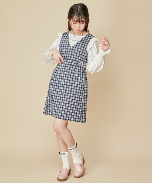 JENNI love（ジェニィラブ）の「【コットン100％】バックリボン肩フリルロンT（Tシャツ/カットソー・キッズ・サックスブルー/ブラック/オフホワイト・130cm/140cm/150cm/160cm）」の20枚目の写真