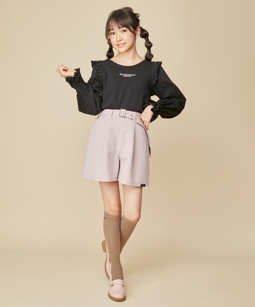 JENNI love（ジェニィラブ）の「【コットン100％】バックリボン肩フリルロンT（Tシャツ/カットソー・キッズ・サックスブルー/ブラック/オフホワイト・130cm/140cm/150cm/160cm）」の21枚目の写真