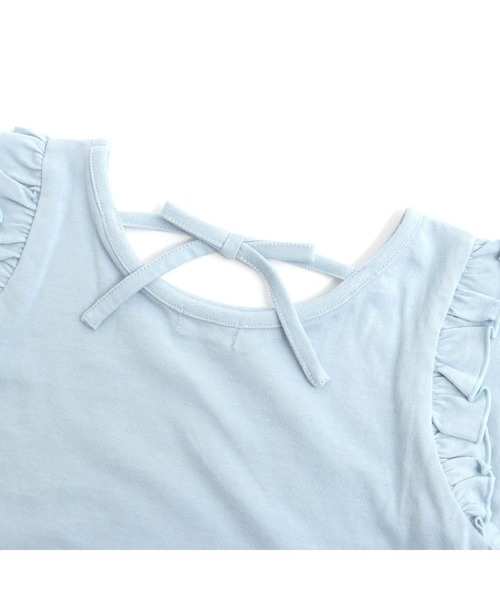 JENNI love（ジェニィラブ）の「【コットン100％】バックリボン肩フリルロンT（Tシャツ/カットソー・キッズ・サックスブルー/ブラック/オフホワイト・130cm/140cm/150cm/160cm）」の12枚目の写真