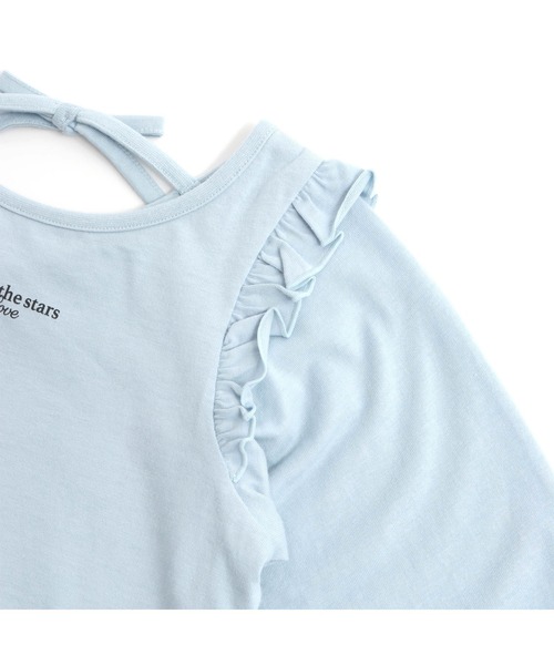 JENNI love（ジェニィラブ）の「【コットン100％】バックリボン肩フリルロンT（Tシャツ/カットソー・キッズ・サックスブルー/ブラック/オフホワイト・130cm/140cm/150cm/160cm）」の13枚目の写真