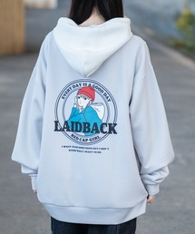 【a-r】〔Red Cap Girl/レッドキャップガール〕シルクタッチダンボールニット イラストプリント ツートーンパーカー