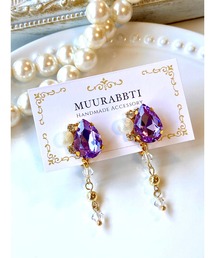 【MUURABBTI】雫ビジューとスワロフスキーのイヤリング(MA)