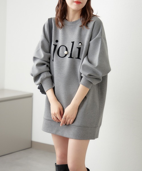 Chico(チコ)の「ダンボールフロッキープリントスウェット(スウェット・レディース・グレー/ブラック/アイボリー・FREE)」の3枚目の写真