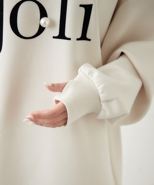 Chico(チコ)の「ダンボールフロッキープリントスウェット(スウェット・レディース・グレー/ブラック/アイボリー・FREE)」の6枚目の写真