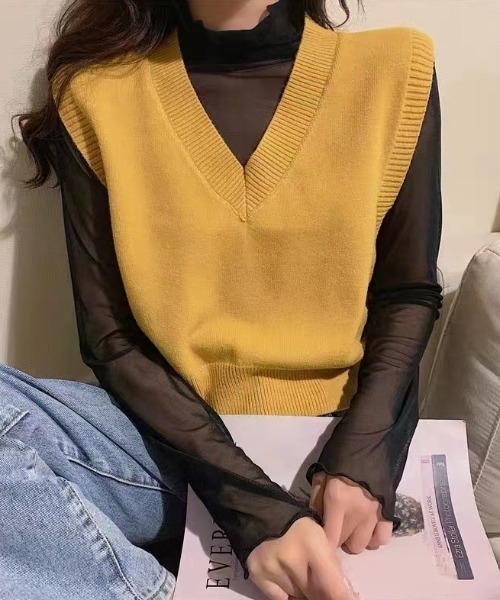 N.s(エヌドットエス)の「シースルーハイネックシアーインナーカットソー(Tシャツ/カットソー・レディース・アイボリー/ブラック・FREE)」の4枚目の写真