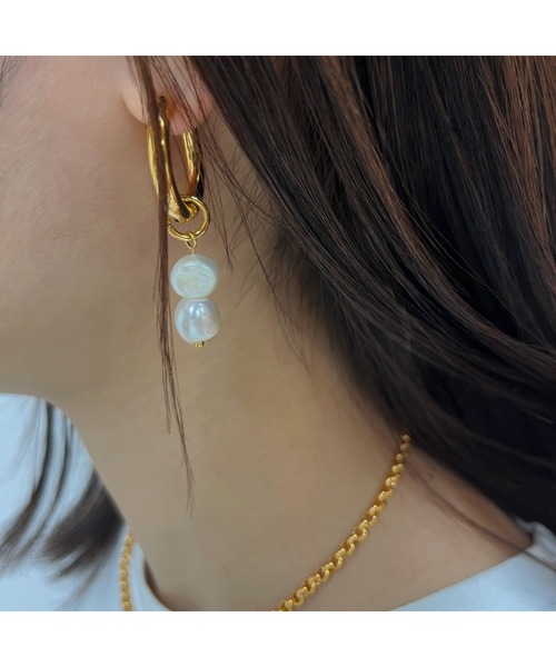 tone(トーン)の「【kocea】ステンレスピアス/淡水パール 金属アレルギー対応アクセサリー(MA)(ピアス(両耳用)・レディース・B/A/C/D・FREE)」の1枚目の写真
