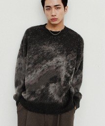 MOHAIR BLEND JACQUARD SHAGGY KNIT