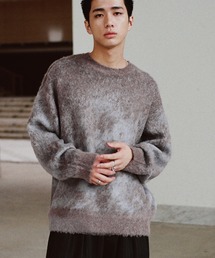 MOHAIR BLEND JACQUARD SHAGGY KNIT