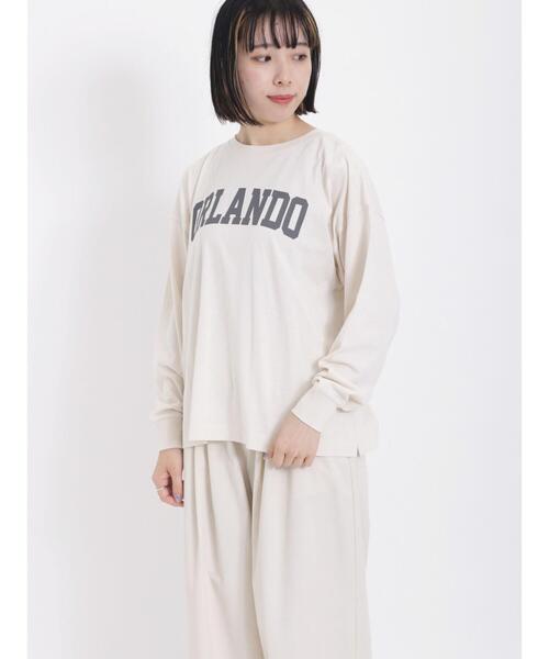 Samansa Mos2（サマンサ モスモス）の「プリントアソートロングTシャツ（Tシャツ/カットソー・レディース・チャコールグレー/ベージュ/オフホワイト/キナリ・F）」の3枚目の写真