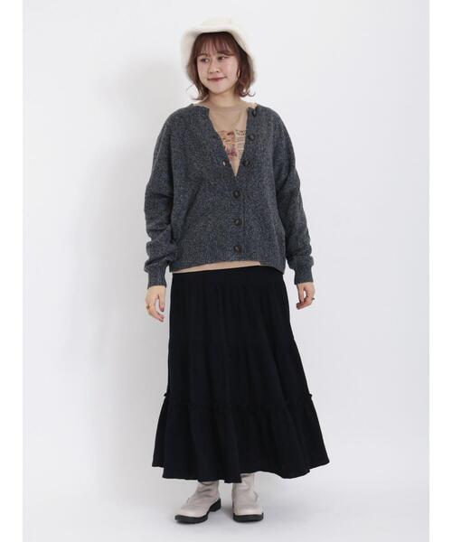 Samansa Mos2（サマンサ モスモス）の「プリントアソートロングTシャツ（Tシャツ/カットソー・レディース・チャコールグレー/ベージュ/オフホワイト/キナリ・F）」の8枚目の写真