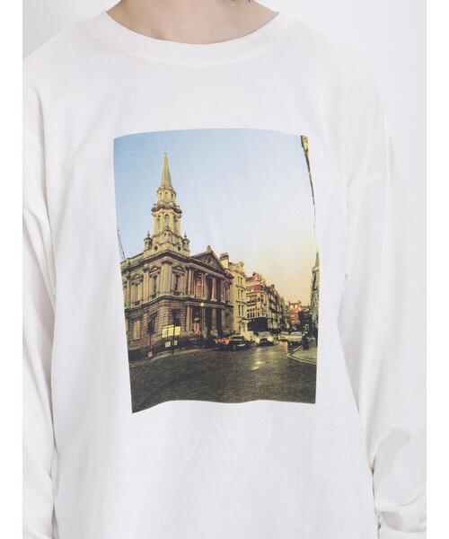 Samansa Mos2（サマンサ モスモス）の「プリントアソートロングTシャツ（Tシャツ/カットソー・レディース・チャコールグレー/ベージュ/オフホワイト/キナリ・F）」の6枚目の写真