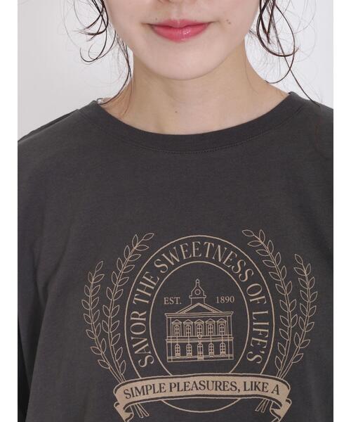 Samansa Mos2（サマンサ モスモス）の「プリントアソートロングTシャツ（Tシャツ/カットソー・レディース・チャコールグレー/ベージュ/オフホワイト/キナリ・F）」の17枚目の写真