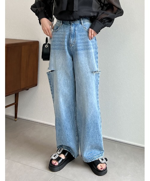 Re:EDIT（リエディ）の「デニムパンツ（デニムパンツ・レディース・ライトブルー・SHORT）」の6枚目の写真