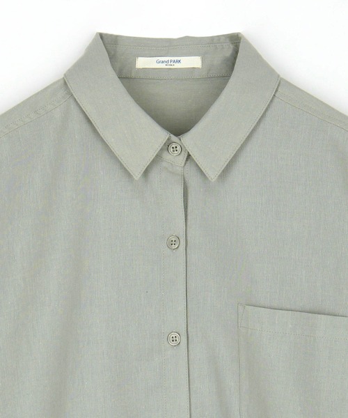 Grand PARK（グランドパーク）の「爽やか吸水速乾　リネン　長袖シャツ（シャツ/ブラウス・レディース・ナチュラル/ミント/ネイビー/イエロー/ホワイト・FREE）」の8枚目の写真