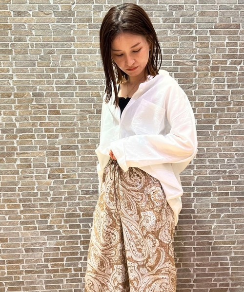 Grand PARK（グランドパーク）の「爽やか吸水速乾　リネン　長袖シャツ（シャツ/ブラウス・レディース・ナチュラル/ミント/ネイビー/イエロー/ホワイト・FREE）」の22枚目の写真