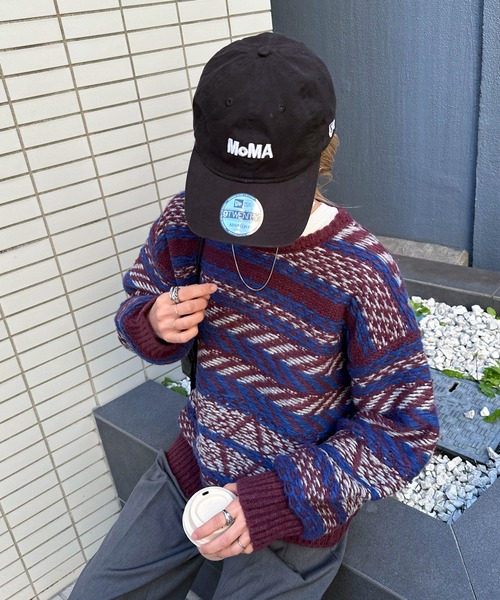 feepur(フェピュール)の「【ハンドウォッシャブル】幾何柄ジャガードニット(ニット/セーター・レディース・杢グレー/レッド/アイボリー・MEDIUM)」の8枚目の写真