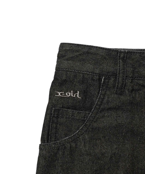 X-girl（エックスガール）の「OVERDYED DENIM SKIRT（スカート・レディース・ピンク/インディゴブルー/ブラック・M/S/XS/X-SMALL）」の5枚目の写真