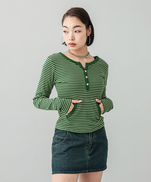 X-girl（エックスガール）の「OVERDYED DENIM SKIRT（スカート・レディース・ピンク/インディゴブルー/ブラック・M/S/XS/X-SMALL）」の20枚目の写真