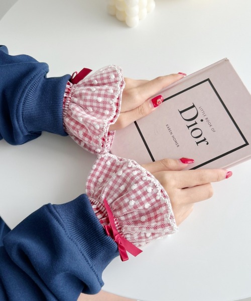 Loueme(ルエム)の「ギンガムチェックハートボタンフリルブラウス(シャツ/ブラウス・レディース・ブラック/ライトブルー/レッド/ピンク・FREE)」の9枚目の写真