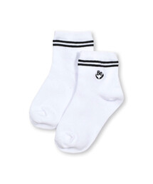 BeBe（ベベ）の「刺しゅう入りクルーソックス(11~24cm)（ソックス/靴下）」