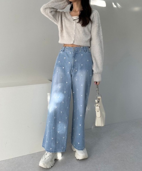 2WAYライズキラキラハートデニムパンツ 1041030020（デニムパンツ