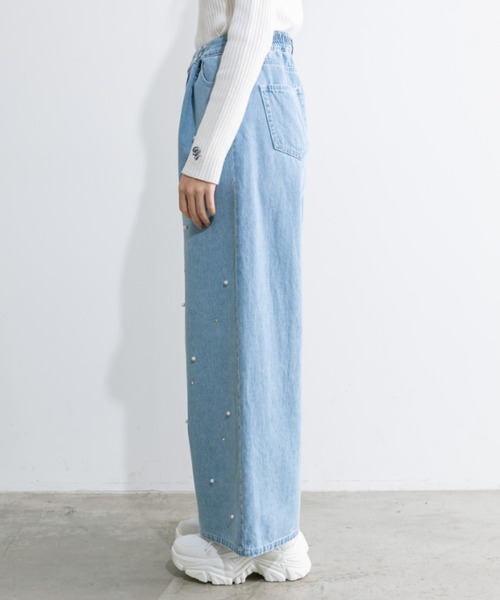 AND MARY ハートデニムパンツ Heart hip wide denim