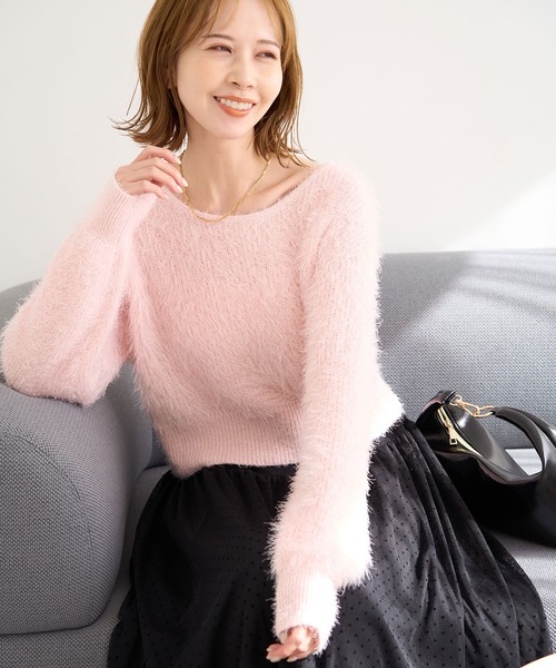 ROPE' PICNIC(ロペピクニック)の「シャギーニットショート丈プルオーバー(ニット/セーター・レディース・キナリ/ブルー系その他4/ピンク系その他2/ピンク・38)」の13枚目の写真