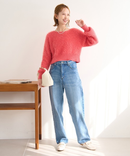 ROPE' PICNIC(ロペピクニック)の「シャギーニットショート丈プルオーバー(ニット/セーター・レディース・キナリ/ブルー系その他4/ピンク系その他2/ピンク・38)」の15枚目の写真