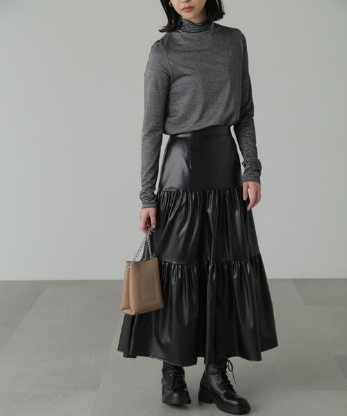 FREE'S MART(フリーズマート)の「ラメシアーハイネックカットソー(Tシャツ/カットソー・レディース・ブラック/ブルー/ホワイト・FREE)」の7枚目の写真