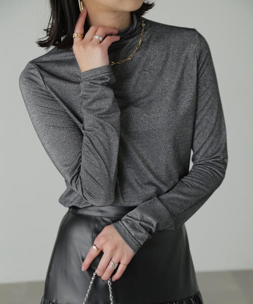 FREE'S MART(フリーズマート)の「ラメシアーハイネックカットソー(Tシャツ/カットソー・レディース・ブラック/ブルー/ホワイト・FREE)」の10枚目の写真