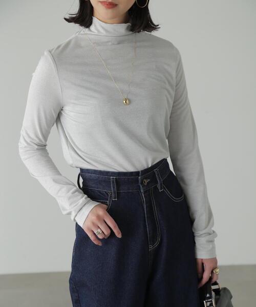 FREE'S MART(フリーズマート)の「ラメシアーハイネックカットソー(Tシャツ/カットソー・レディース・ブラック/ブルー/ホワイト・FREE)」の16枚目の写真