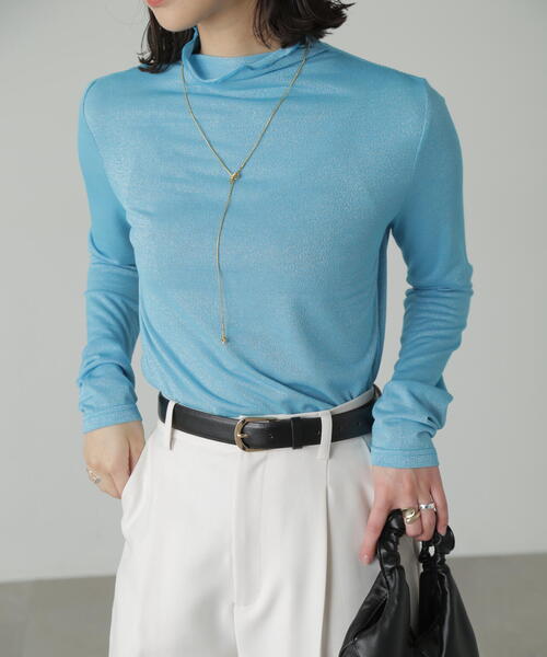 FREE'S MART(フリーズマート)の「ラメシアーハイネックカットソー(Tシャツ/カットソー・レディース・ブラック/ブルー/ホワイト・FREE)」の19枚目の写真