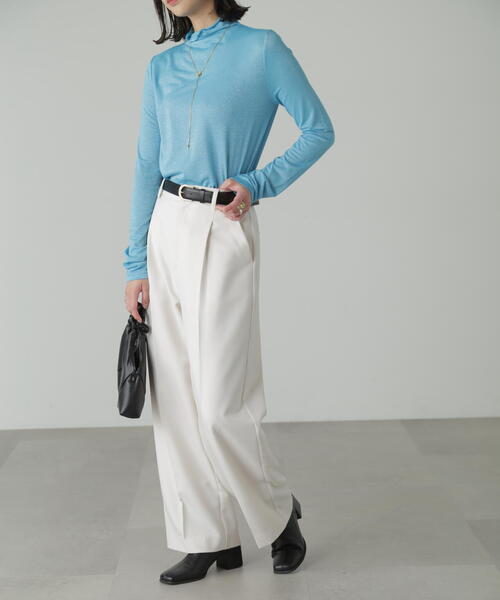 FREE'S MART(フリーズマート)の「ラメシアーハイネックカットソー(Tシャツ/カットソー・レディース・ブラック/ブルー/ホワイト・FREE)」の21枚目の写真