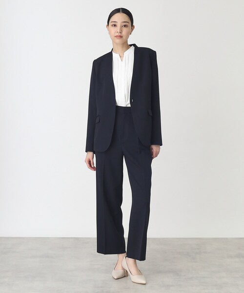 THE SHOP TK （ザ ショップ ティーケー ）の「◆【セレモニー/入卒/通勤/洗える】金属バー付タックブラウス（シャツ/ブラウス・レディース・オフホワイト・11/13/14/12）」の2枚目の写真