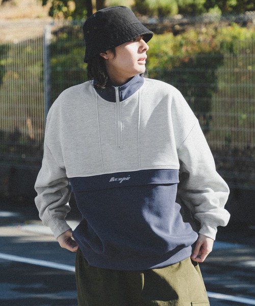 kutir（クティール）の「配色切替ハーフジップスウェット（スウェット・メンズ・ネイビー/ブラック・MEDIUM/LARGE）」の22枚目の写真