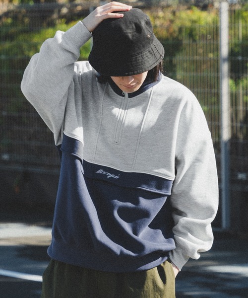 kutir（クティール）の「配色切替ハーフジップスウェット（スウェット・メンズ・ネイビー/ブラック・MEDIUM/LARGE）」の21枚目の写真